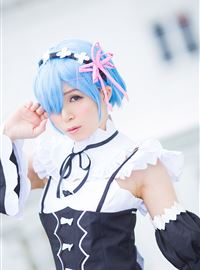Charming Blue haired girl REM ero Cosplay maid in heaven(2)
