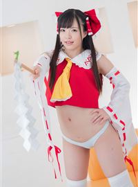 The attractive Japanese cosplayer slightly reveals her flat chest(35)
