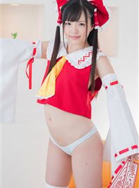 The attractive Japanese cosplayer slightly reveals her flat chest(33)