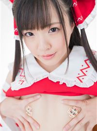 The attractive Japanese cosplayer slightly reveals her flat chest(53)