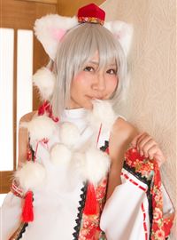 The girl dressed up as a lovely wolf, inubashiri ero cosplay, jokingly flirting(13)