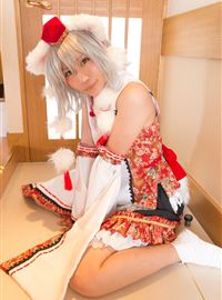 The girl dressed up as a lovely wolf, inubashiri ero cosplay, jokingly flirting(17)