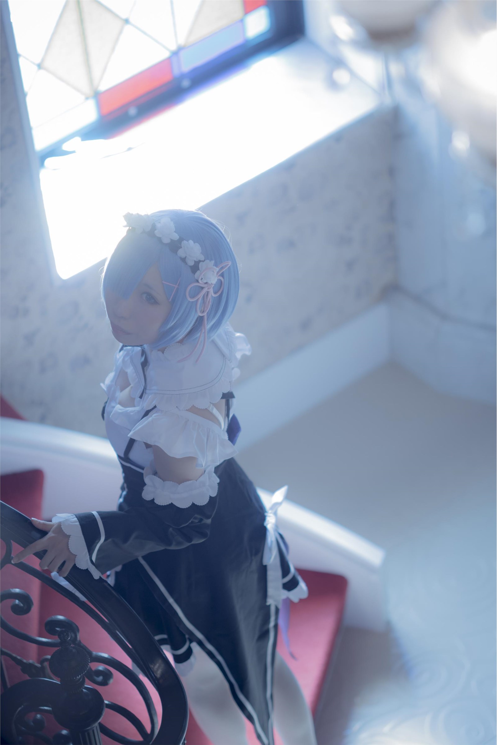 Gorgeous maid unifies girl's silk stockings cosplay(32)