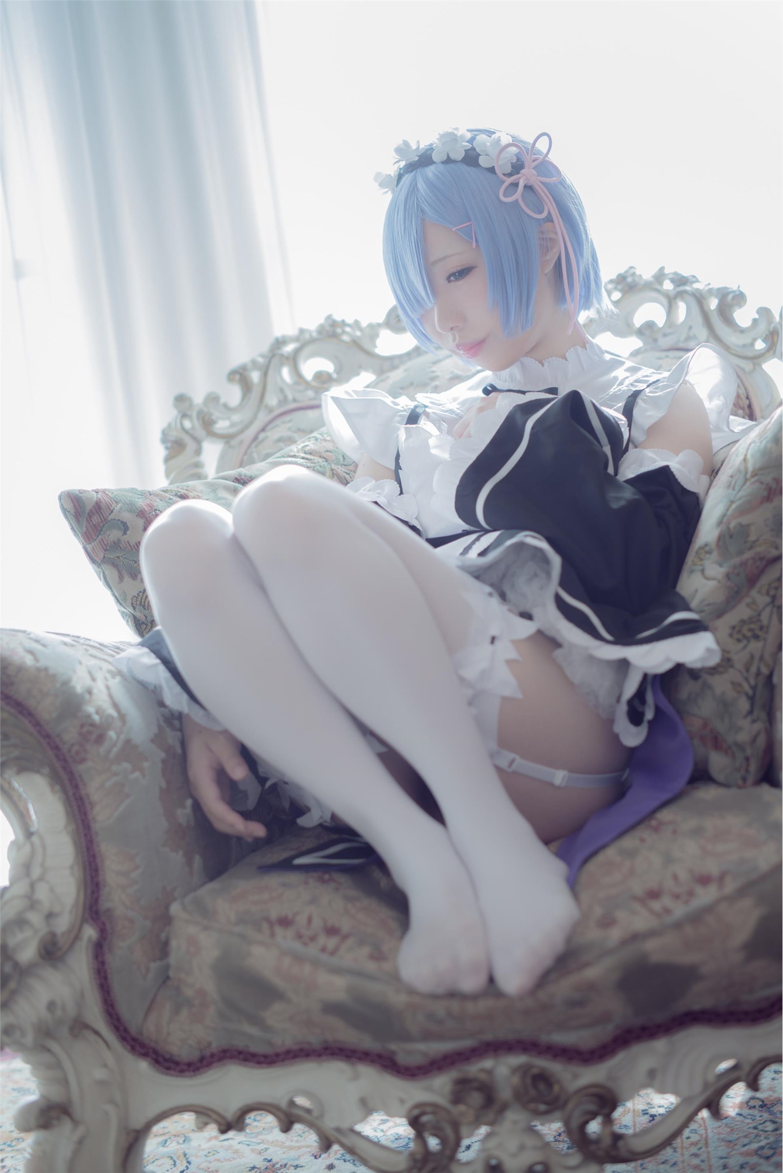 Gorgeous maid unifies girl's silk stockings cosplay(71)