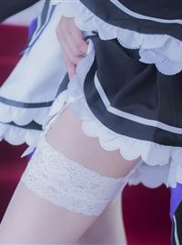 Gorgeous maid unifies girl's silk stockings cosplay(8)