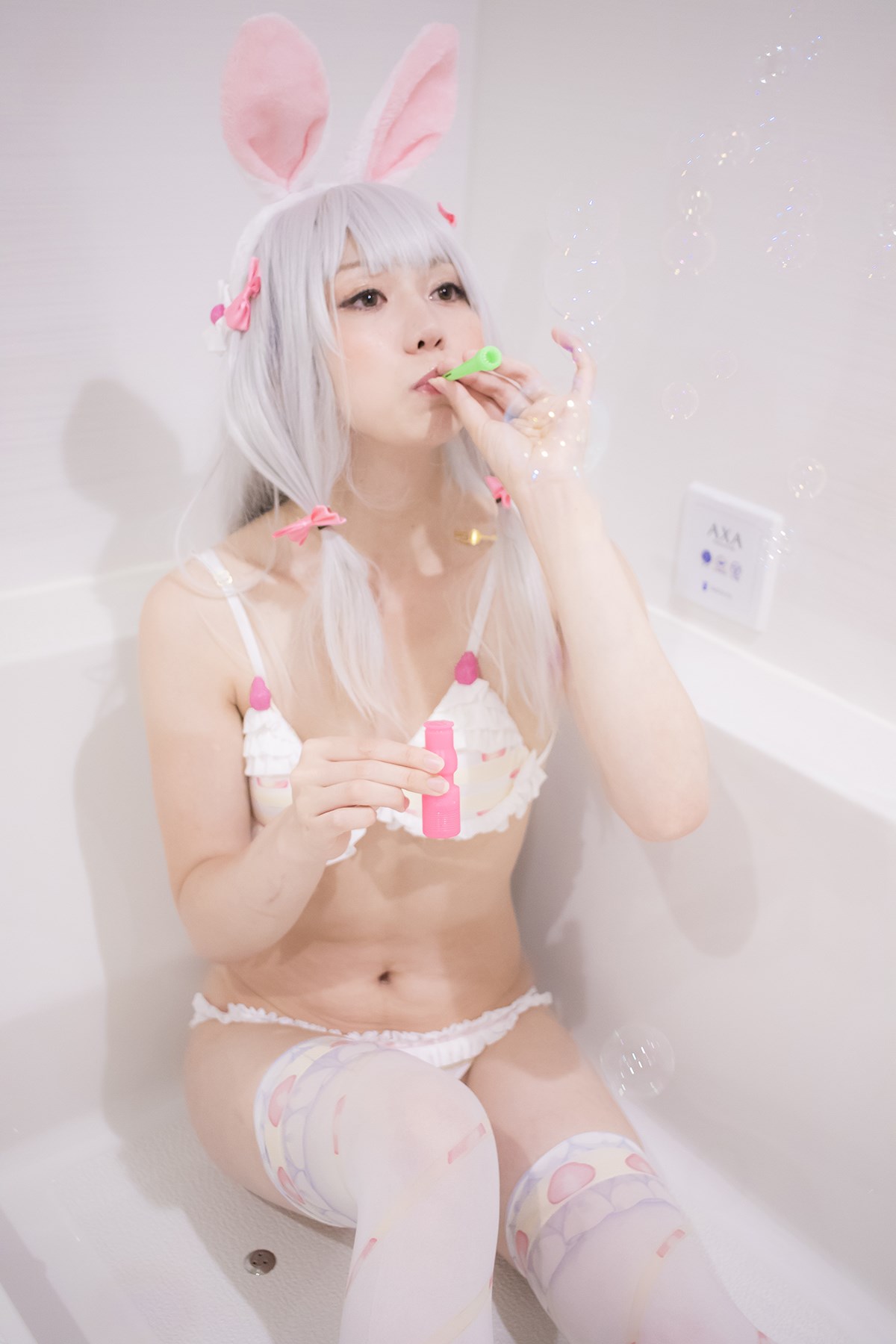 Lingerie rabbit and cat ear girl sexy cospaly(18)