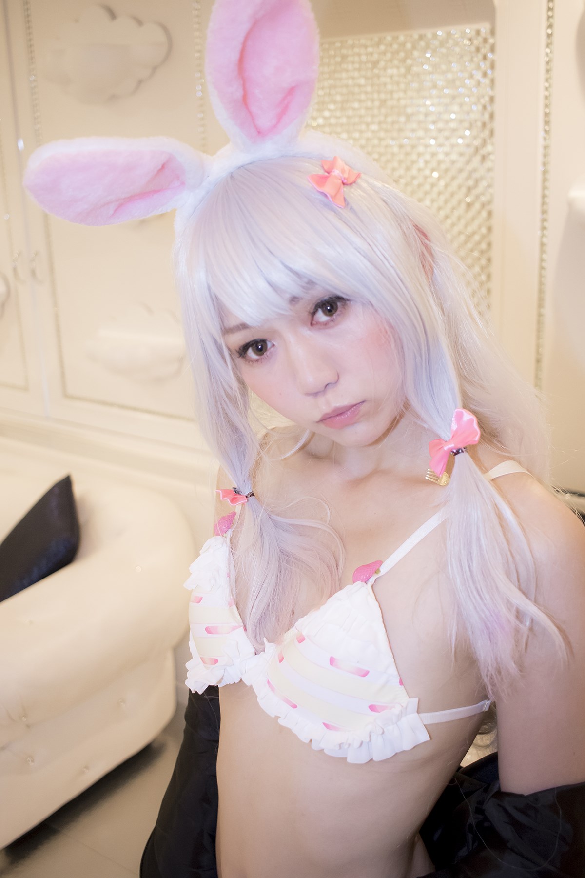 Lingerie rabbit and cat ear girl sexy cospaly(7)