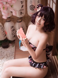 Three piece suit of watermelon fan swimsuit for cooling in summer(2)