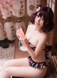 Three piece suit of watermelon fan swimsuit for cooling in summer(12)