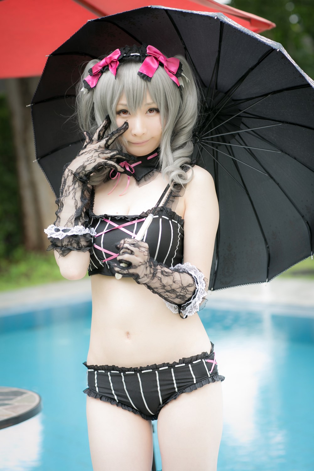 The combination of beautiful swimsuit and umbrella(39)