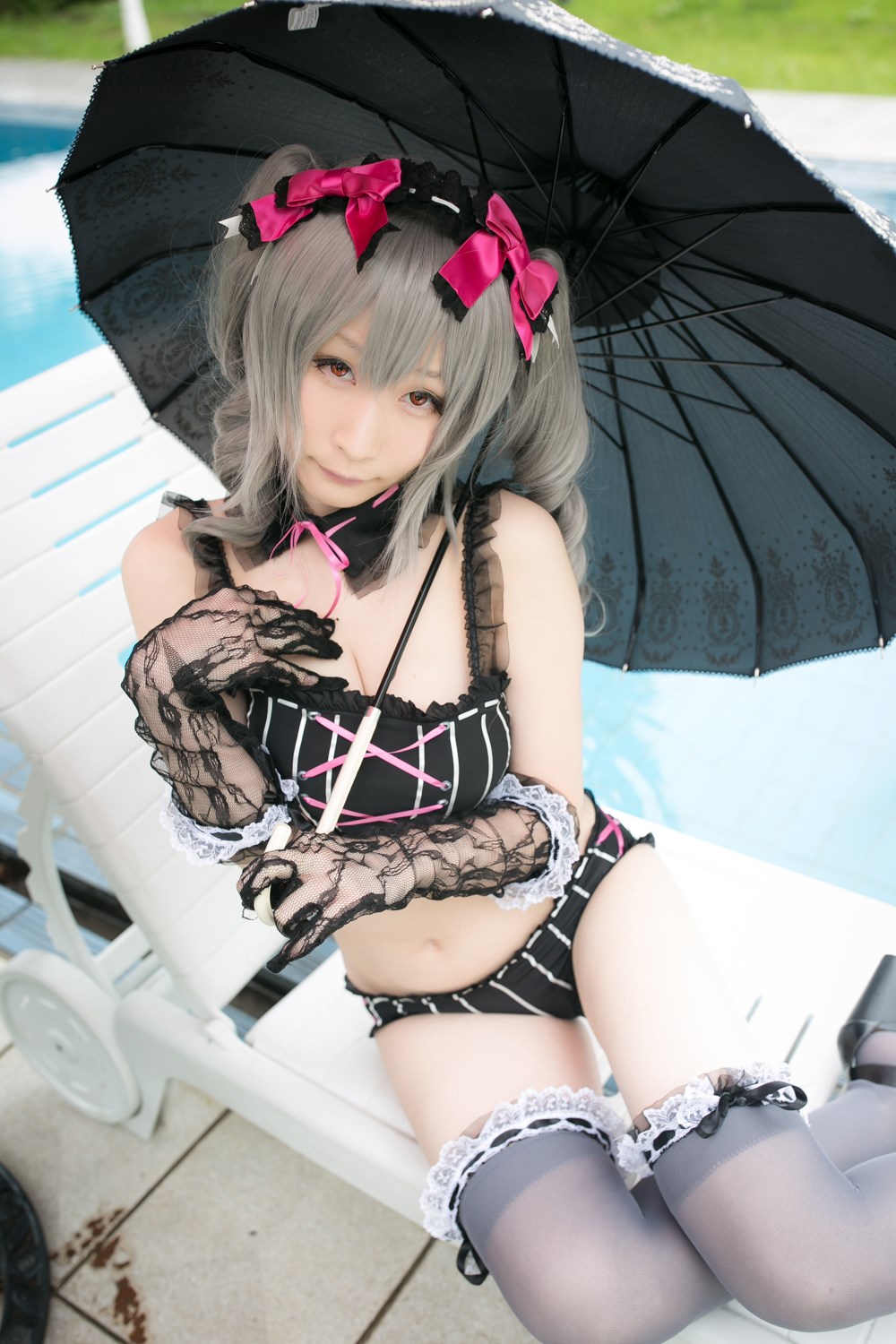 The combination of beautiful swimsuit and umbrella(58)