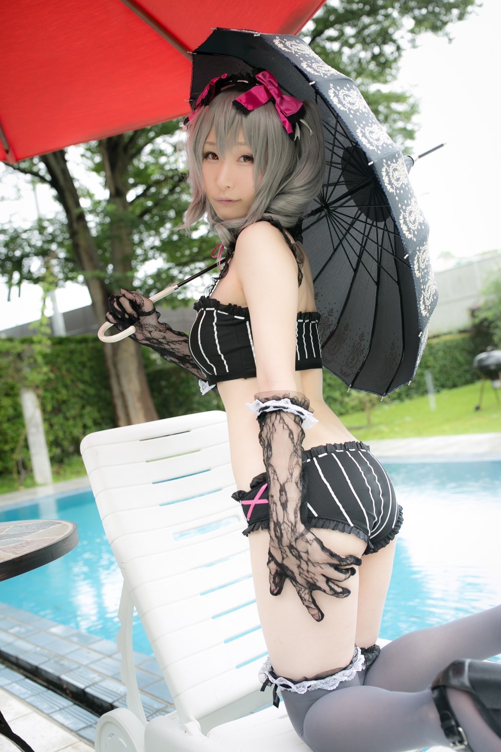 The combination of beautiful swimsuit and umbrella(73)