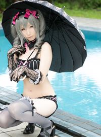 The combination of beautiful swimsuit and umbrella(33)