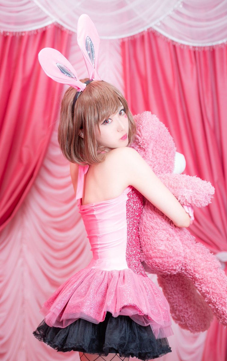 Pink Bunny cute seductive singer queen uniform(9)