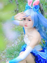 Blue fantasy stage lovely rabbit girl
