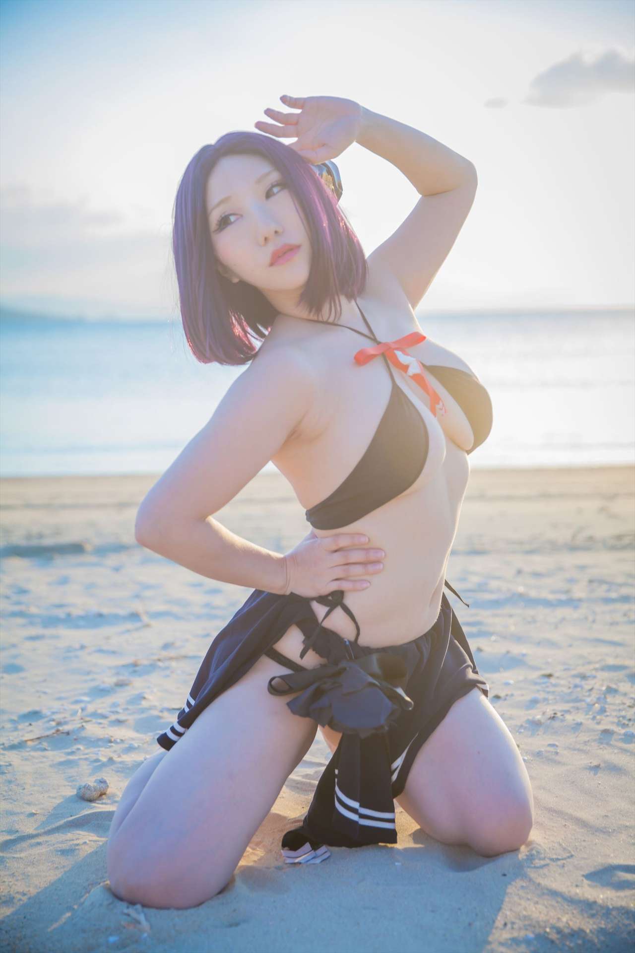 Big chest goddess teases Tatsuta bikini Saku animation show(57)