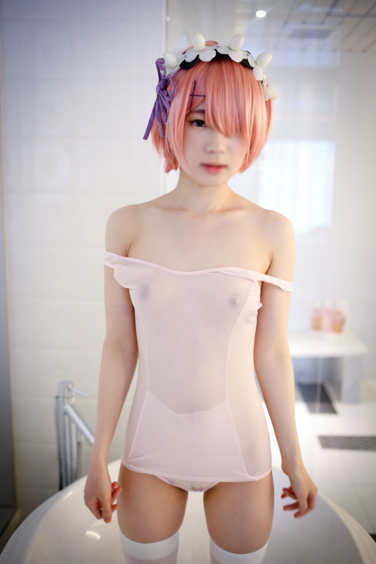 Naughty non REM ero Cosplay twin sister(26)