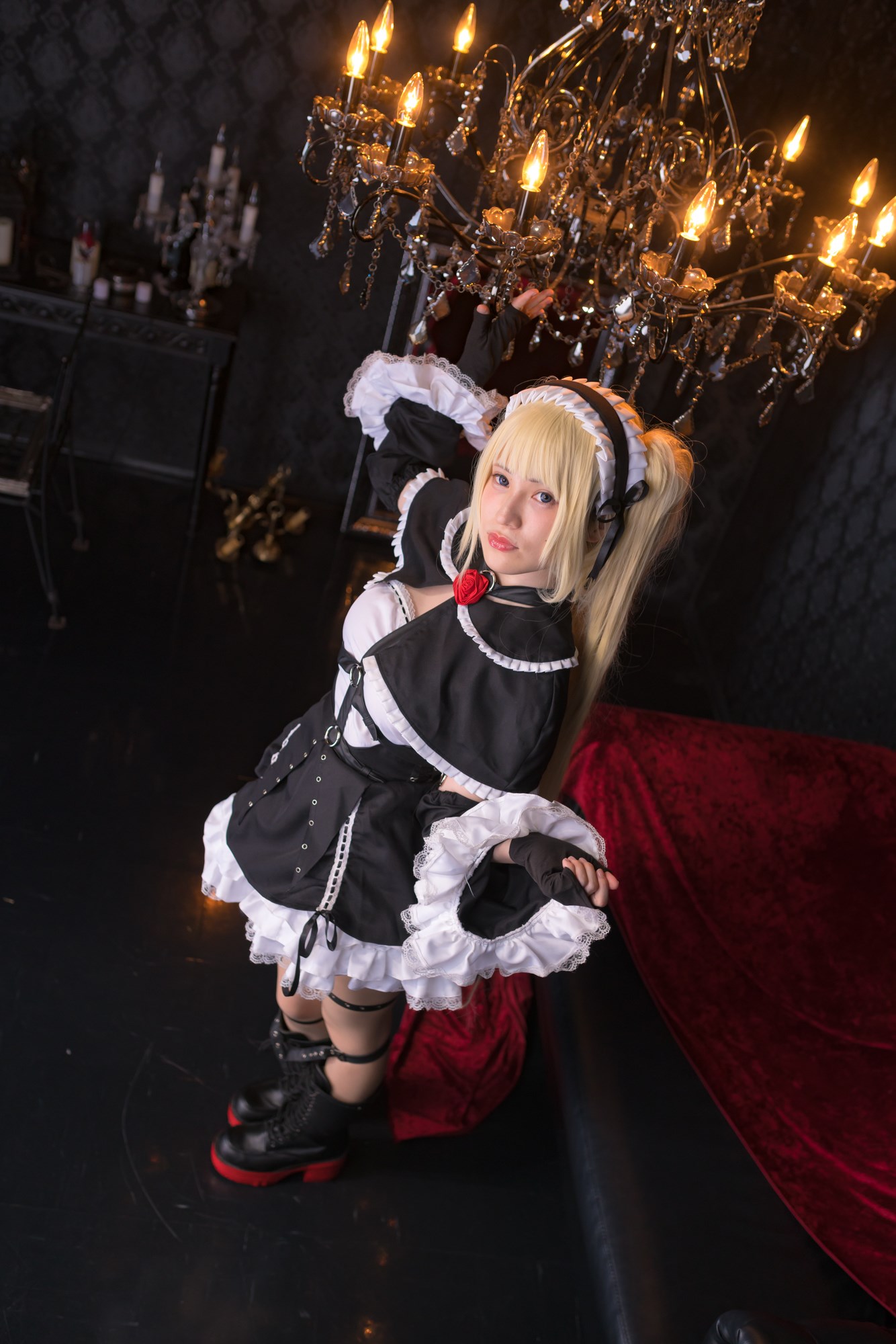 Sexy ribbon goddess Maid uniform seductive thigh(13)