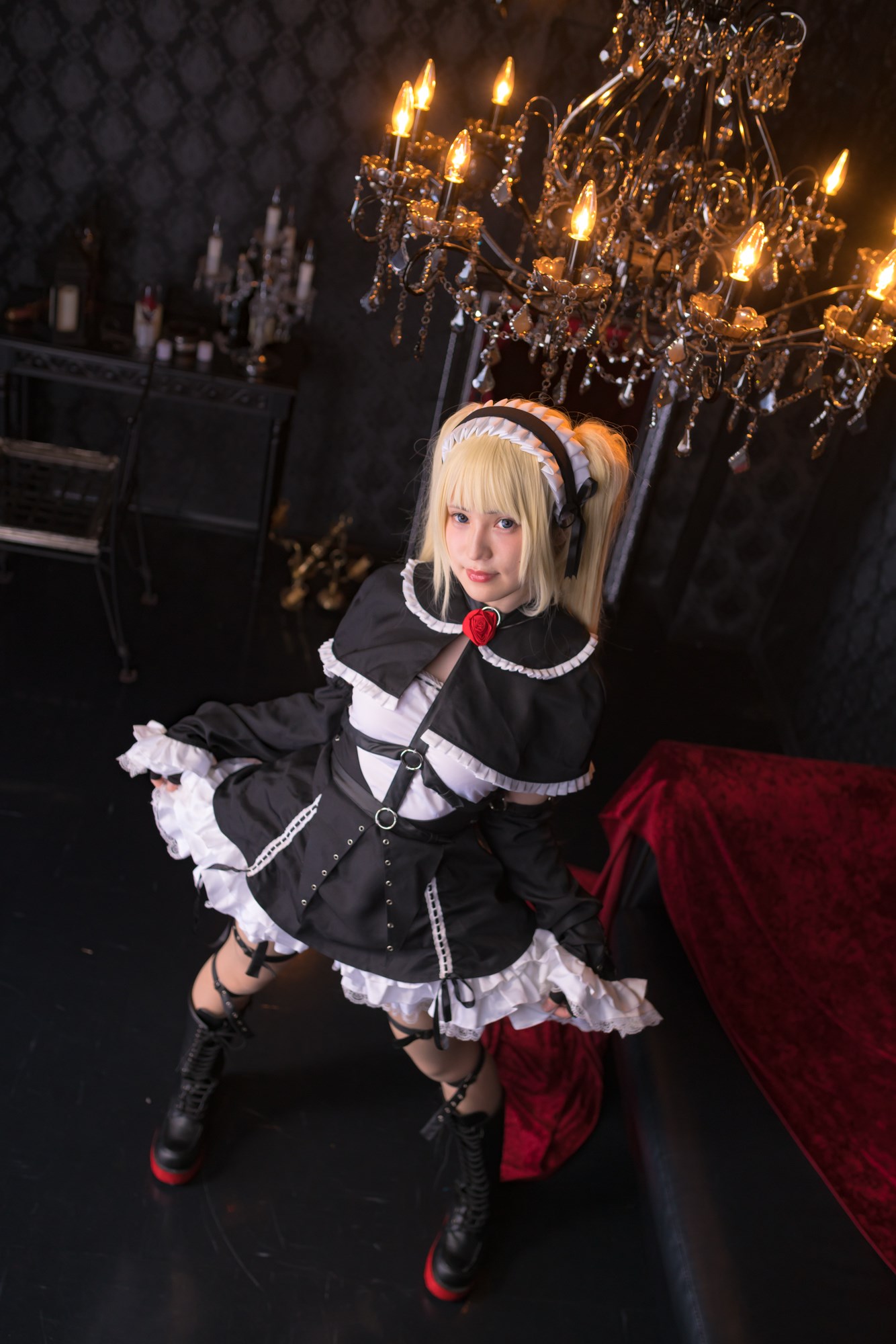 Sexy ribbon goddess Maid uniform seductive thigh(19)