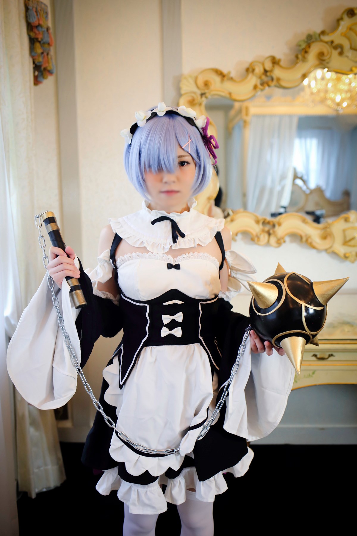 Sexy REM ero Cosplay cat keyhole underwear(2)