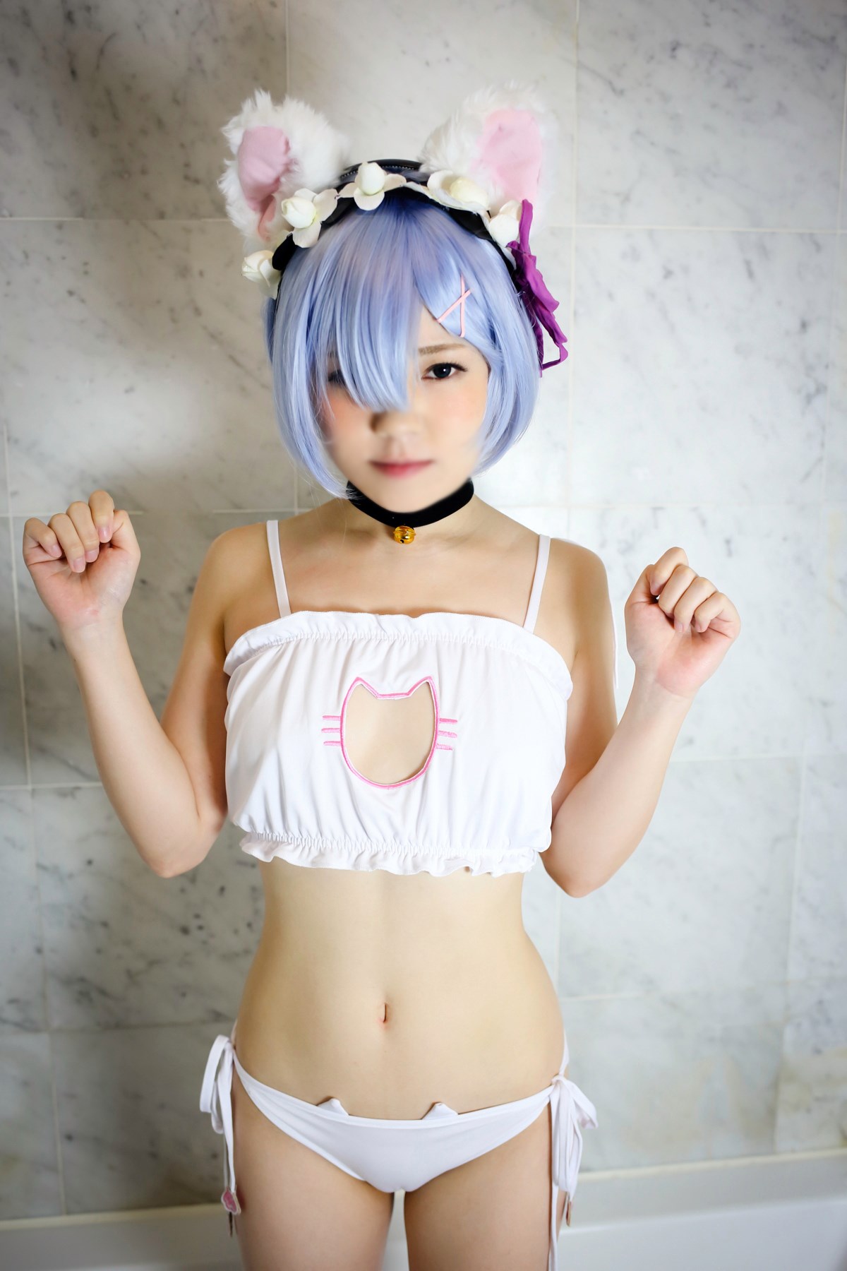 Sexy REM ero Cosplay cat keyhole underwear(20)