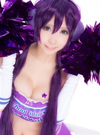 Full chested and beautiful girl cheerleading team cosplay