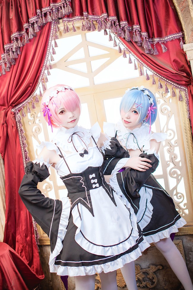 Charming maid ram and REM animation reality show work hard(26)