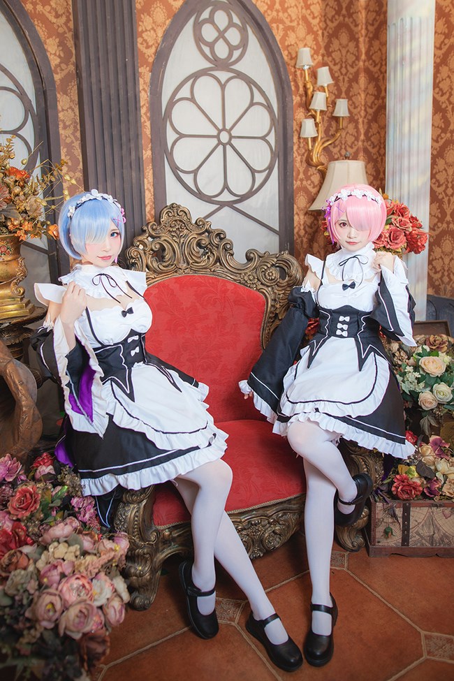 Charming maid ram and REM animation reality show work hard(29)