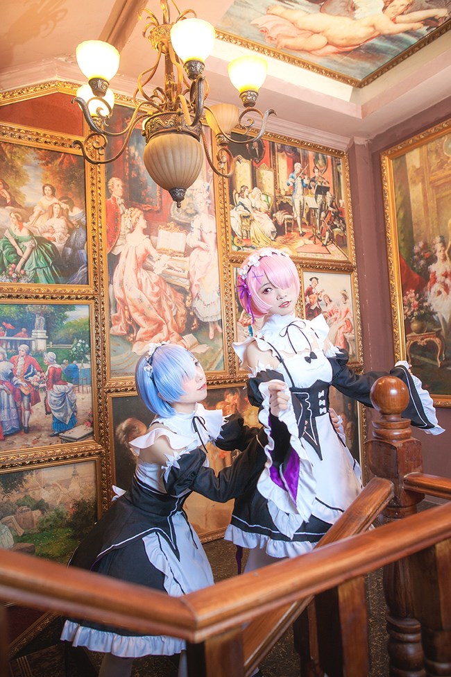 Charming maid ram and REM animation reality show work hard(3)