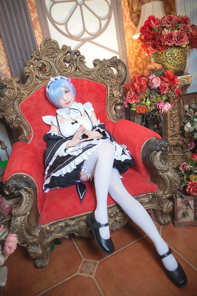 Charming maid ram and REM animation reality show work hard(33)