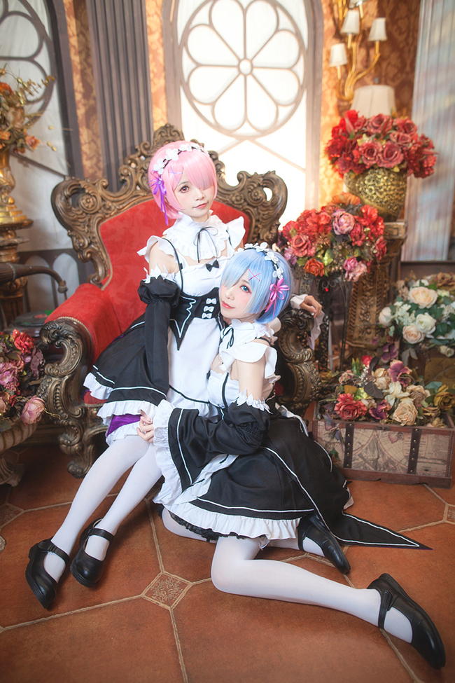 Charming maid ram and REM animation reality show work hard(37)