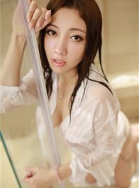 Sexy Japanese woman bathroom wet Cosplay transparent clothes(19)