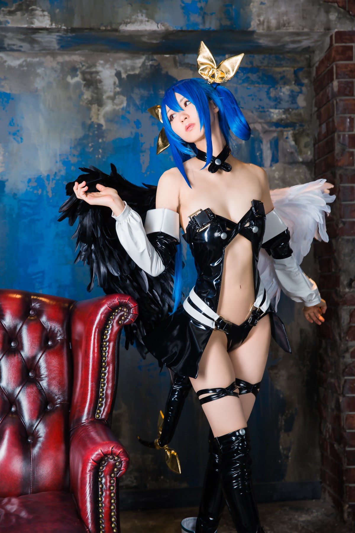 Kokagenokimi, the hot black angel cosplay(50)