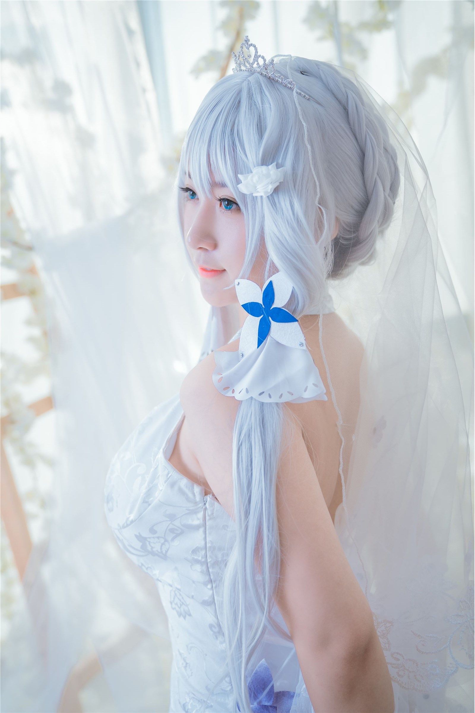 Cosplay cat nine sauce Sakura blue pledge wedding dress cos photo album(2)