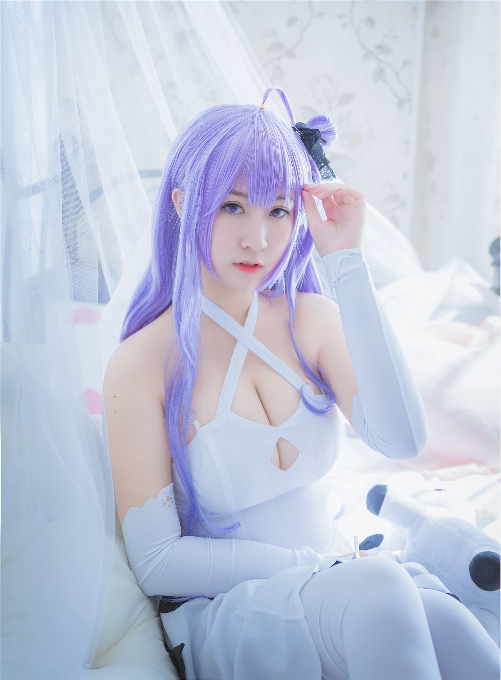 Cosplay cat nine sauce Sakura blue pledge wedding dress cos photo album(50)