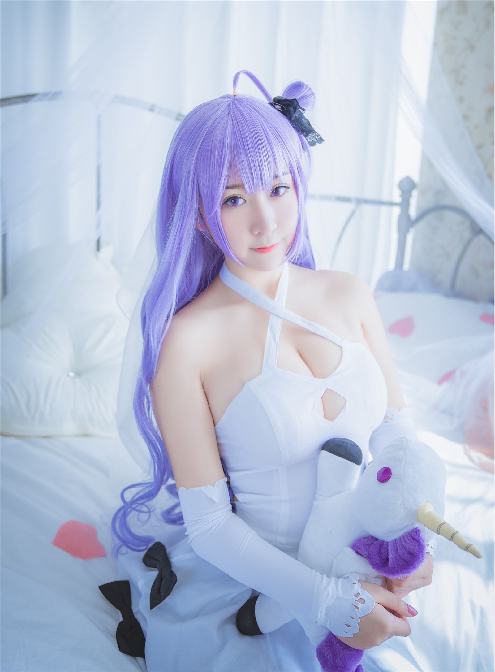 Cosplay cat nine sauce Sakura blue pledge wedding dress cos photo album(52)