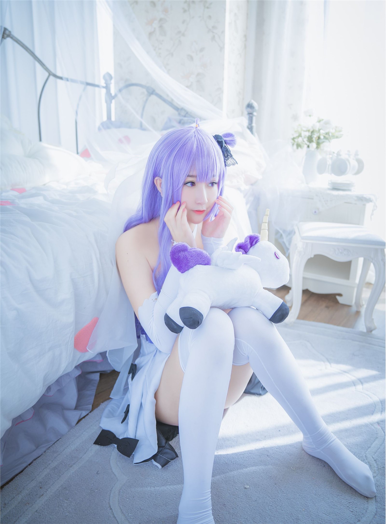 Cosplay cat nine sauce Sakura blue pledge wedding dress cos photo album(61)