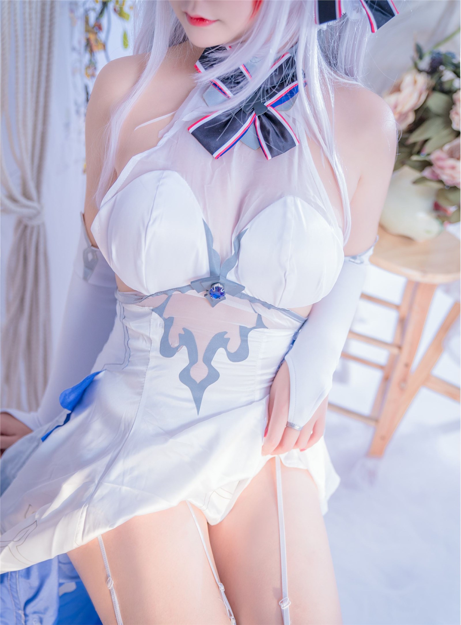 Cosplay cat nine sauce Sakura blue pledge wedding dress cos photo album(94)