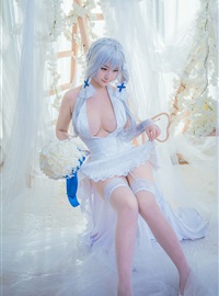 Cosplay cat nine sauce Sakura blue pledge wedding dress cos photo album(12)