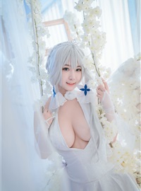 Cosplay cat nine sauce Sakura blue pledge wedding dress cos photo album(15)
