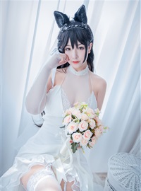 Cosplay cat nine sauce Sakura blue pledge wedding dress cos photo album(19)