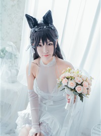 Cosplay cat nine sauce Sakura blue pledge wedding dress cos photo album(24)