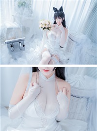 Cosplay cat nine sauce Sakura blue pledge wedding dress cos photo album(25)