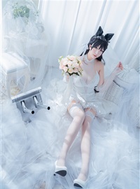 Cosplay cat nine sauce Sakura blue pledge wedding dress cos photo album(28)