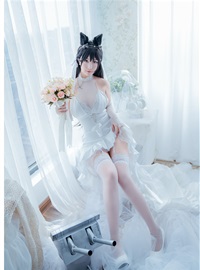 Cosplay cat nine sauce Sakura blue pledge wedding dress cos photo album(33)