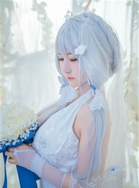 Cosplay cat nine sauce Sakura blue pledge wedding dress cos photo album(34)