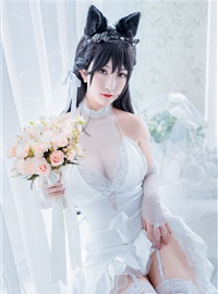Cosplay cat nine sauce Sakura blue pledge wedding dress cos photo album(35)