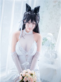 Cosplay cat nine sauce Sakura blue pledge wedding dress cos photo album(36)