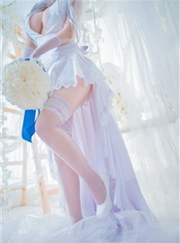 Cosplay cat nine sauce Sakura blue pledge wedding dress cos photo album(67)