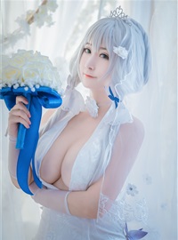 Cosplay cat nine sauce Sakura blue pledge wedding dress cos photo album(7)